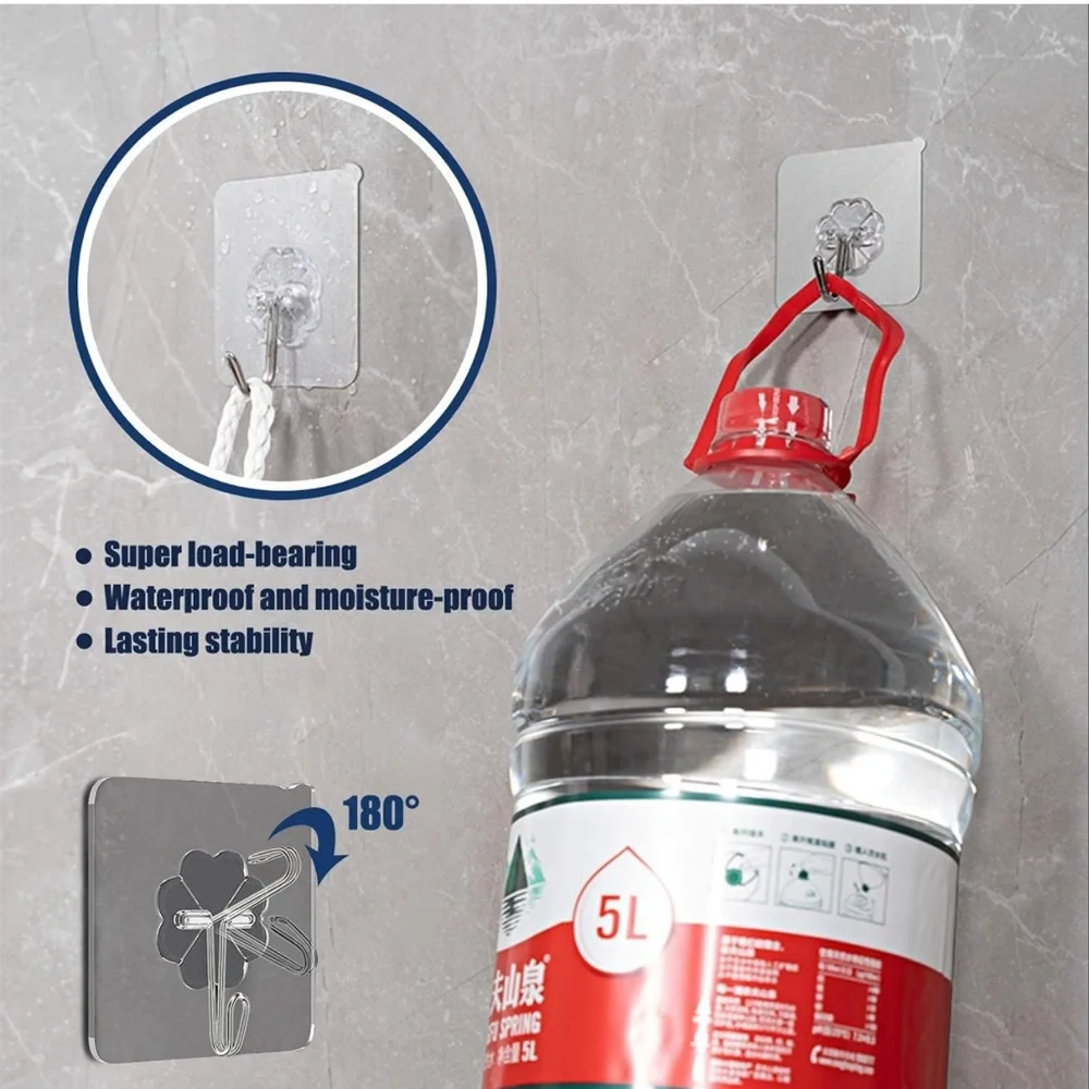 20 packs adhesive wall hooks